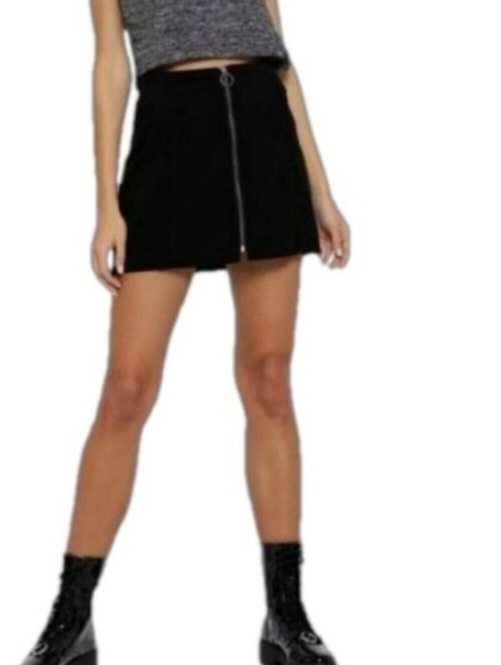 ee:some Women’s A-Line Corduroy O Ring Zip Front Mini Skirt Size Medium NWT